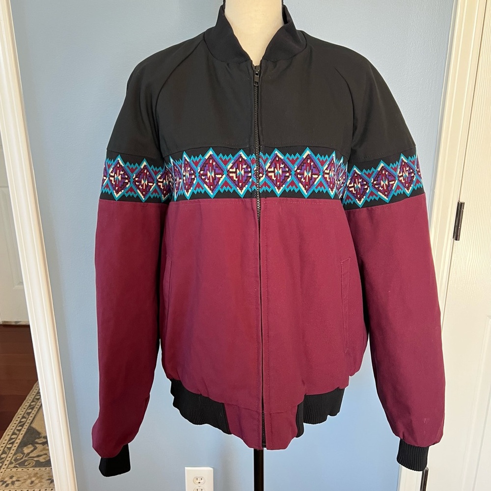 Vintage Davis James 80s/90s retro Bomber Jacket men’s size Large